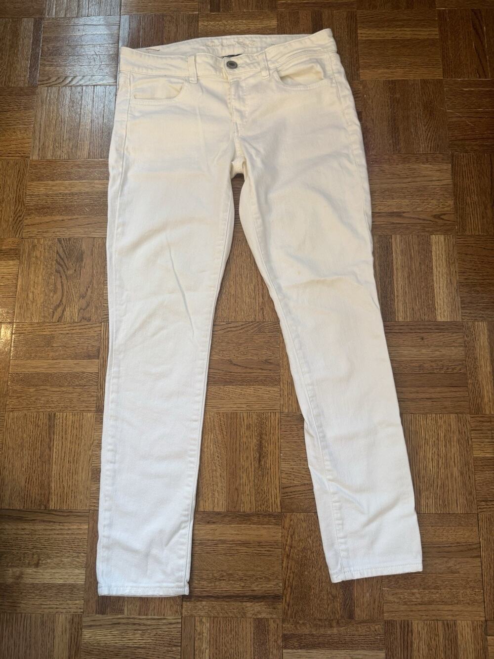 American Eagle Jegging White Jeans Stretchy Women's 8 Skinny Leg Clean Girl